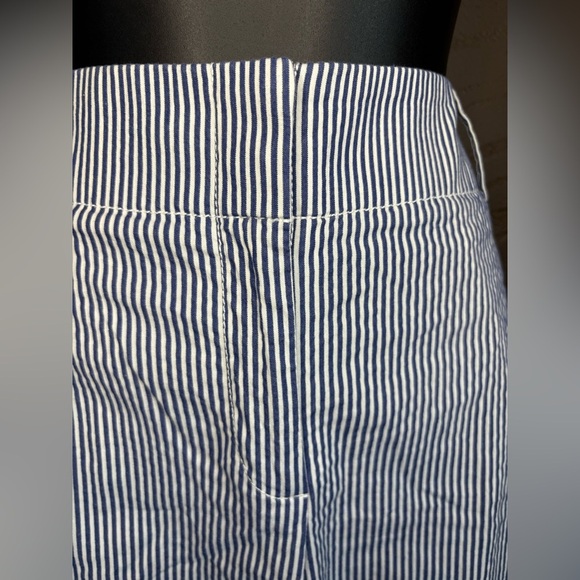 Ann Taylor LOFT Julie / Seersucker Stripe High Waist Crop Capri Pants / Size 2 - Picture 7 of 9